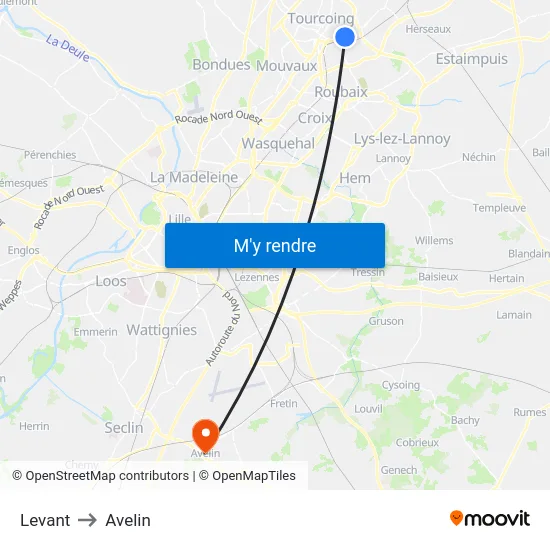 Levant to Avelin map
