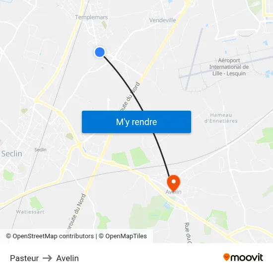 Pasteur to Avelin map