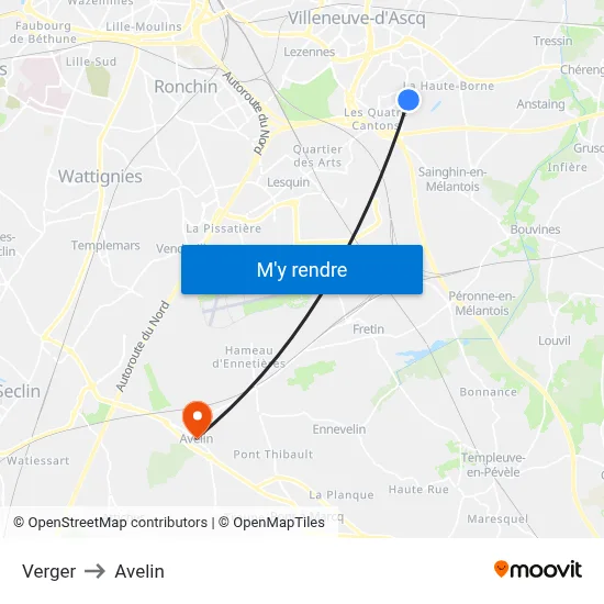 Verger to Avelin map