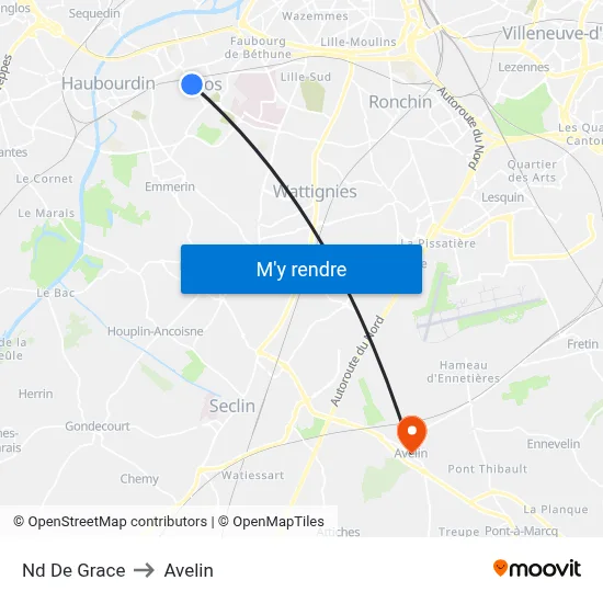 Nd De Grace to Avelin map
