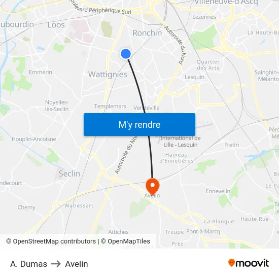 A. Dumas to Avelin map