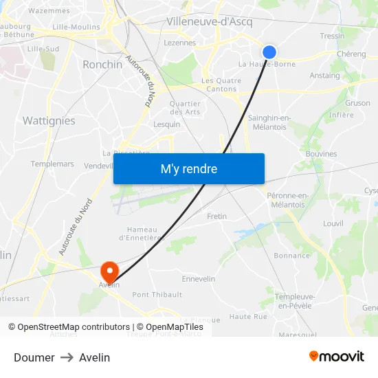 Doumer to Avelin map