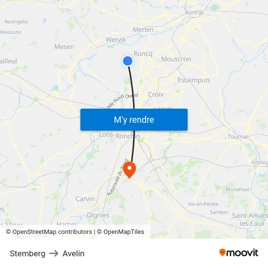 Stemberg to Avelin map