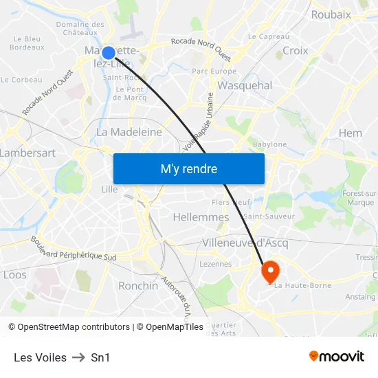 Les Voiles to Sn1 map