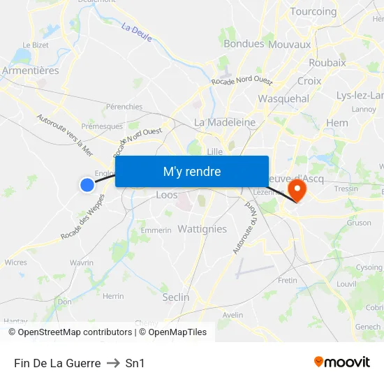 Fin De La Guerre to Sn1 map