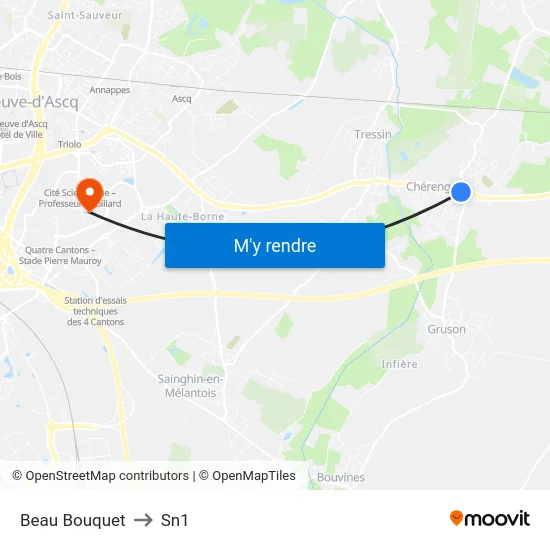 Beau Bouquet to Sn1 map