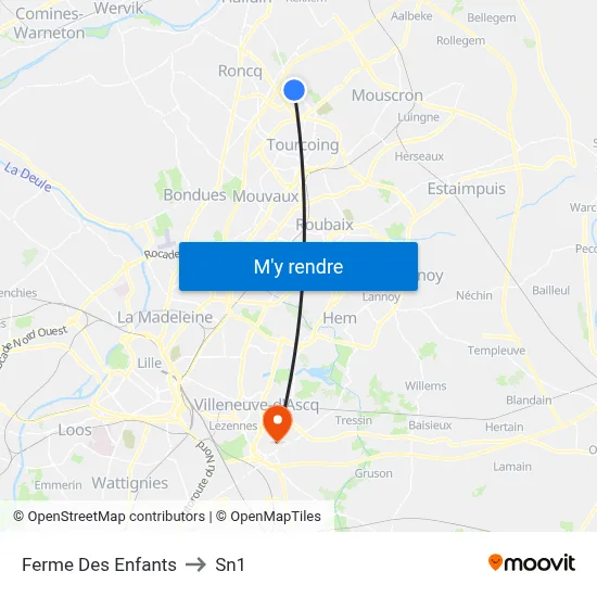 Ferme Des Enfants to Sn1 map