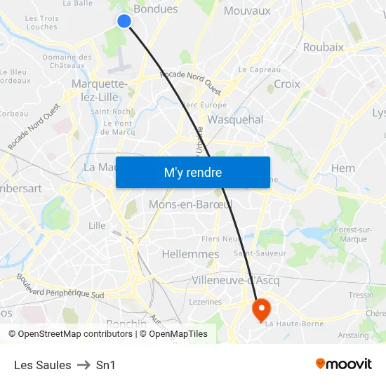 Les Saules to Sn1 map