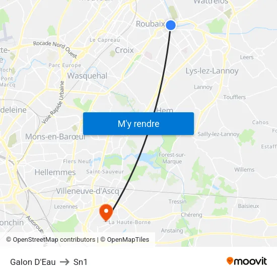Galon D'Eau to Sn1 map