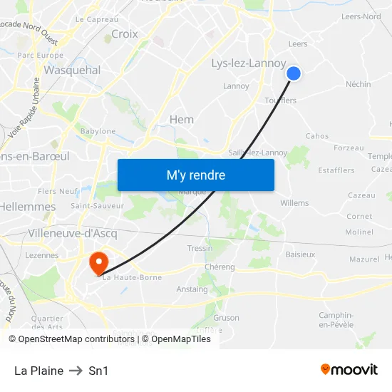 La Plaine to Sn1 map