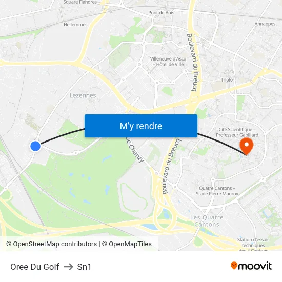 Oree Du Golf to Sn1 map
