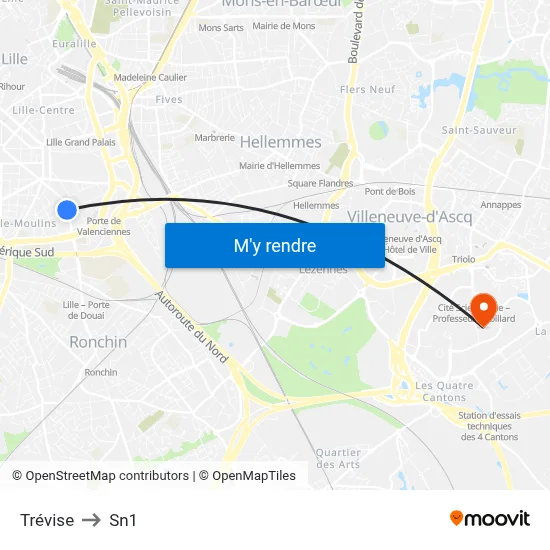 Trévise to Sn1 map