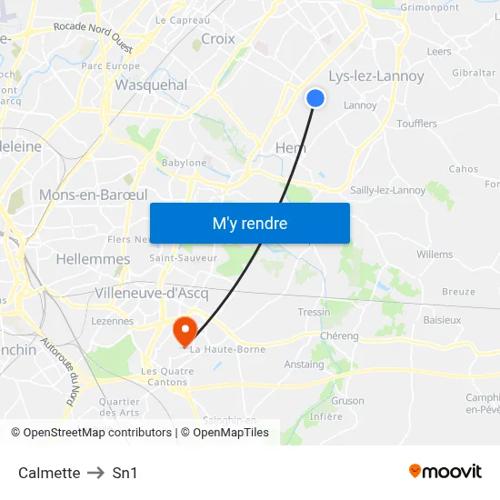 Calmette to Sn1 map