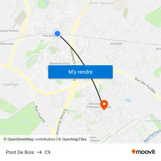 Pont De Bois to C9 map