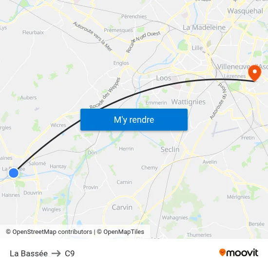 La Bassée to C9 map