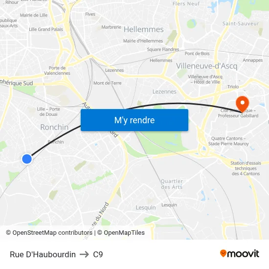 Rue D'Haubourdin to C9 map