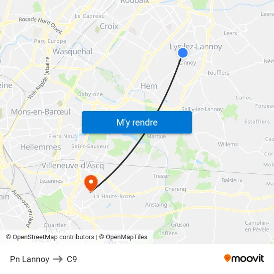 Pn Lannoy to C9 map