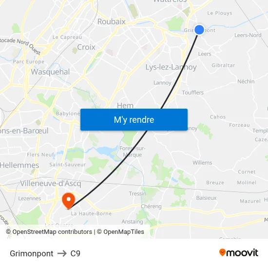Grimonpont to C9 map