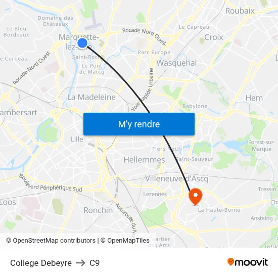 College Debeyre to C9 map