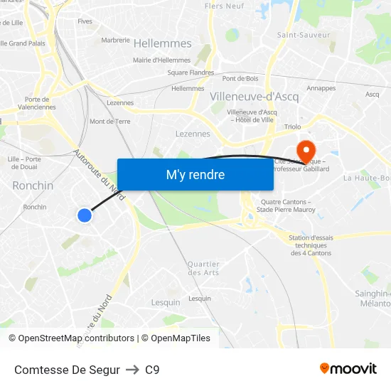 Comtesse De Segur to C9 map