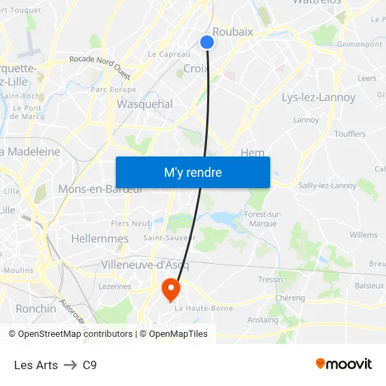 Les Arts to C9 map