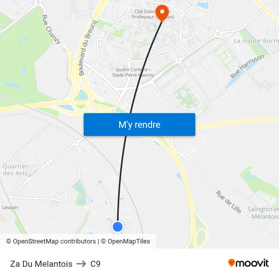Za Du Melantois to C9 map
