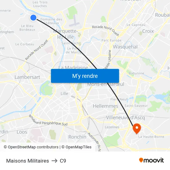 Maisons Militaires to C9 map