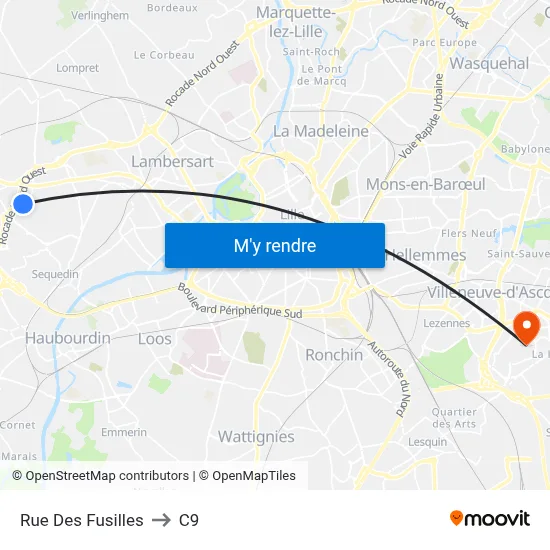 Rue Des Fusilles to C9 map