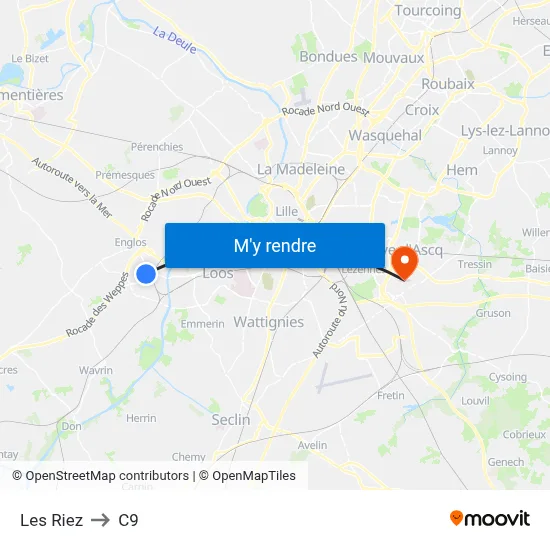 Les Riez to C9 map