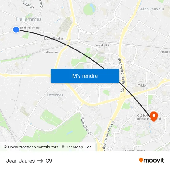 Jean Jaures to C9 map