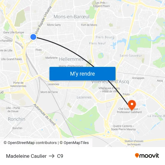 Madeleine Caulier to C9 map