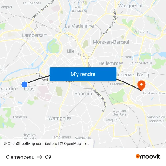 Clemenceau to C9 map