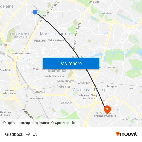 Gladbeck to C9 map