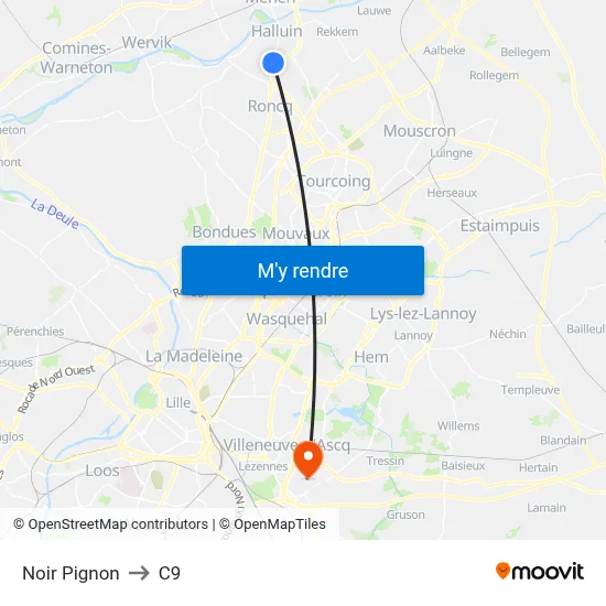 Noir Pignon to C9 map