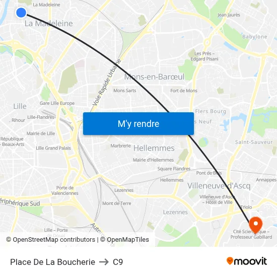 Place De La Boucherie to C9 map