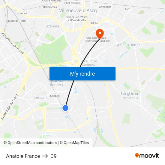 Anatole France to C9 map