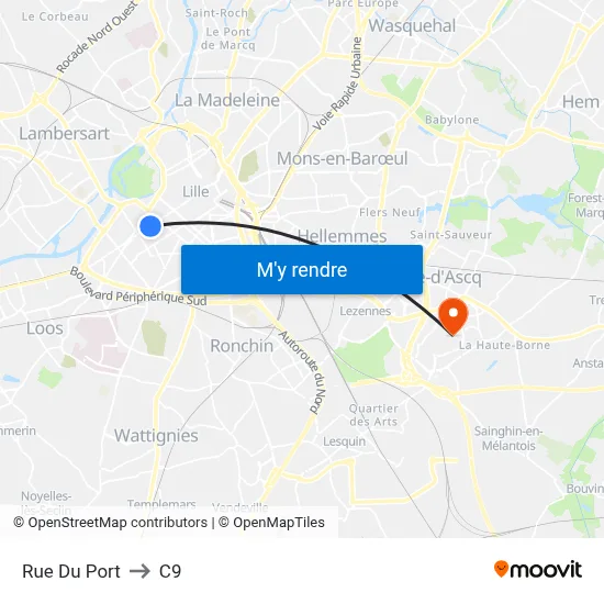 Rue Du Port to C9 map