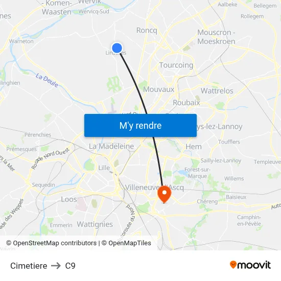 Cimetiere to C9 map