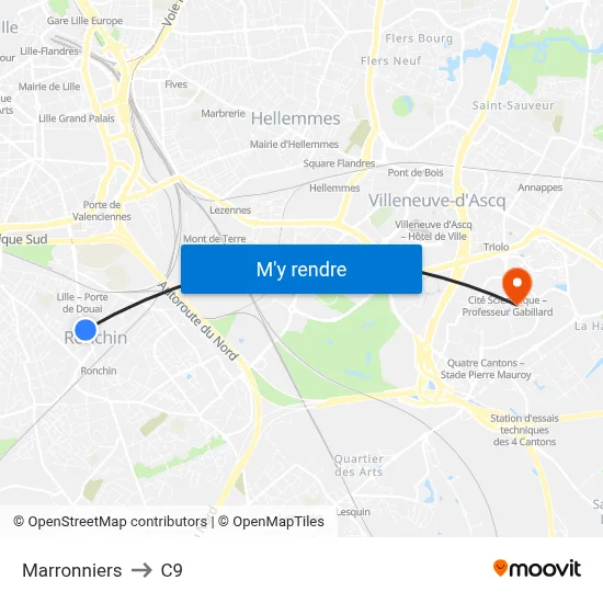 Marronniers to C9 map