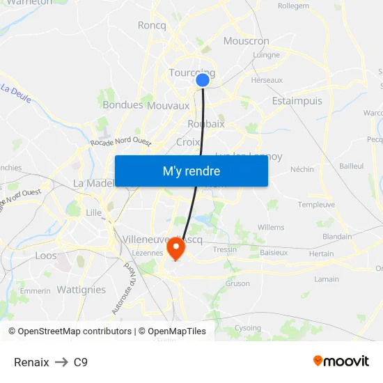 Renaix to C9 map