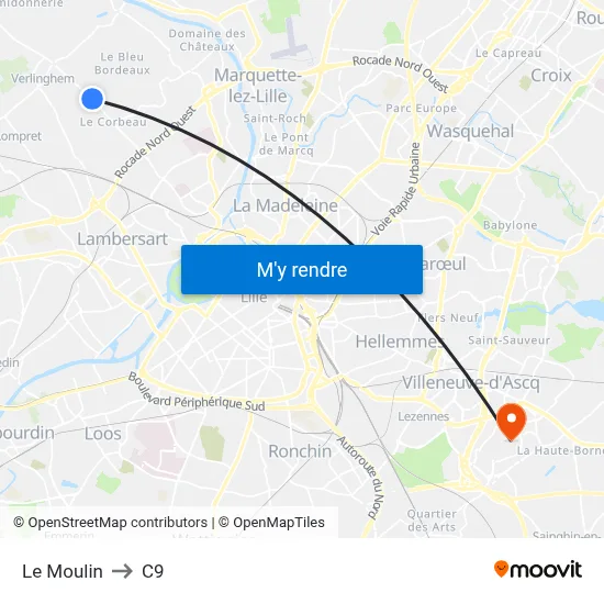 Le Moulin to C9 map