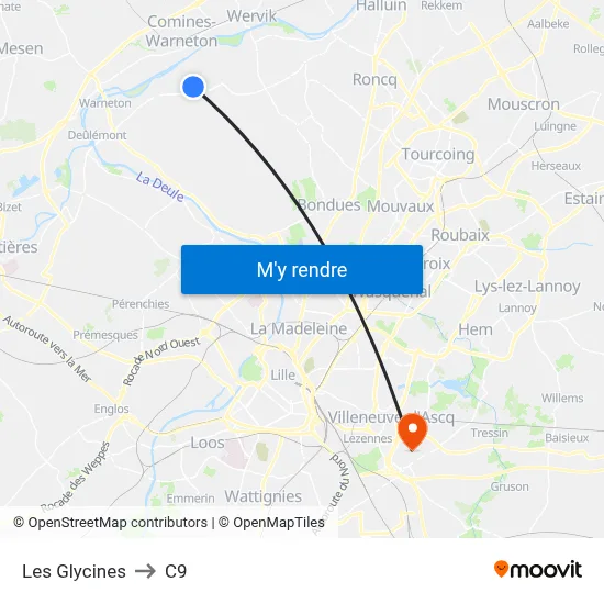 Les Glycines to C9 map