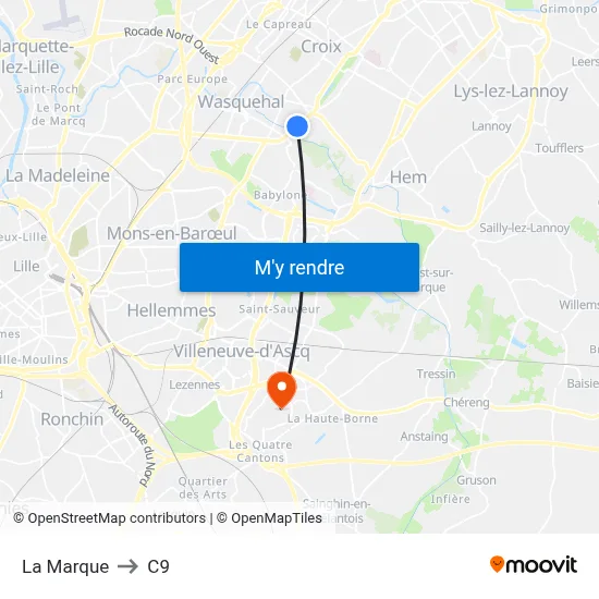 La Marque to C9 map