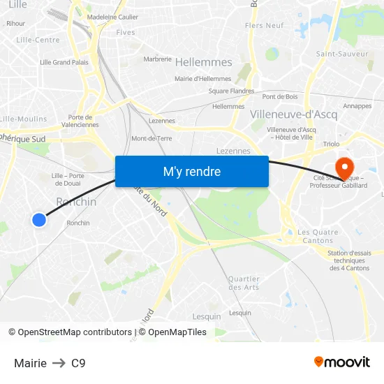 Mairie to C9 map