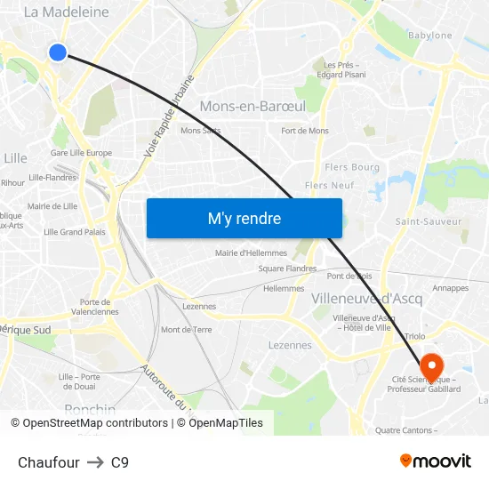 Chaufour to C9 map