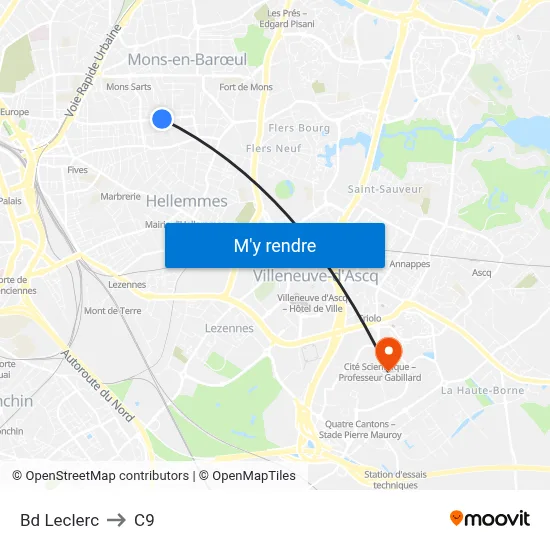 Bd Leclerc to C9 map