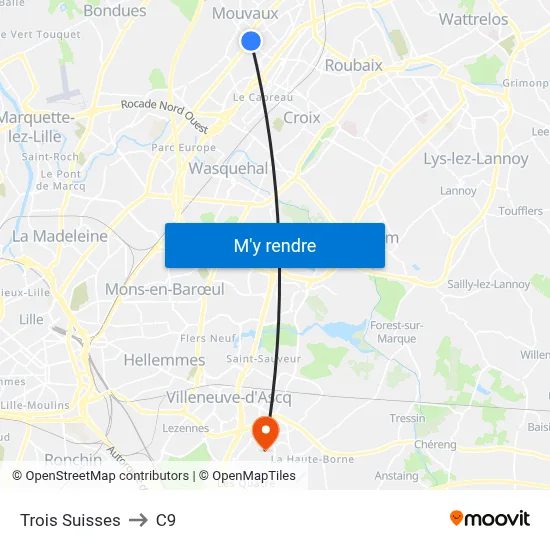 Trois Suisses to C9 map