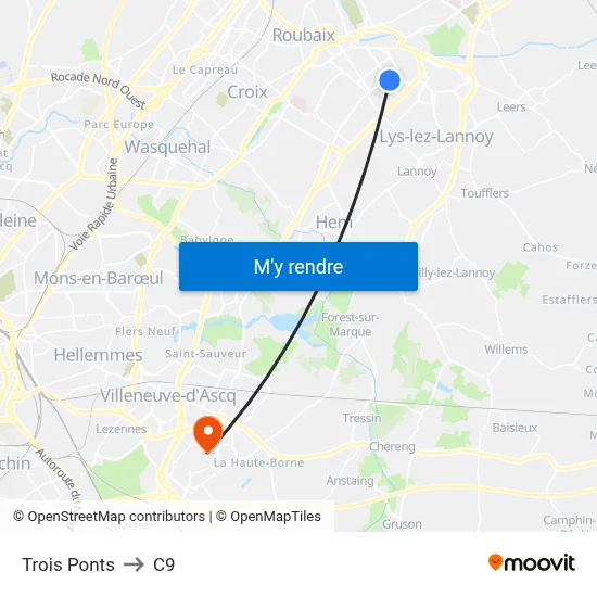 Trois Ponts to C9 map