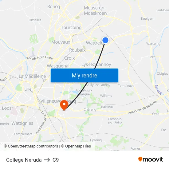 College Neruda to C9 map