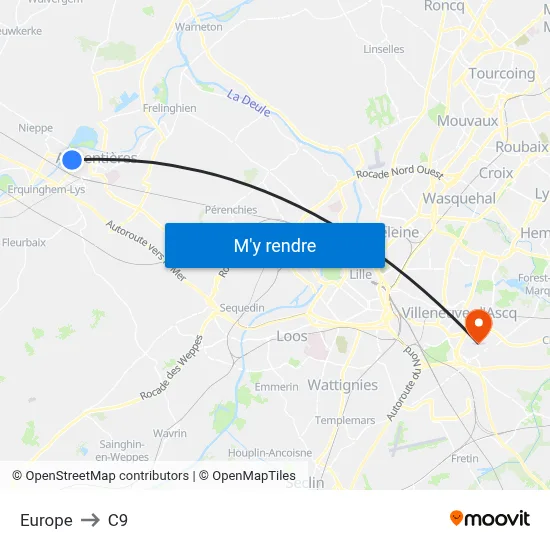 Europe to C9 map
